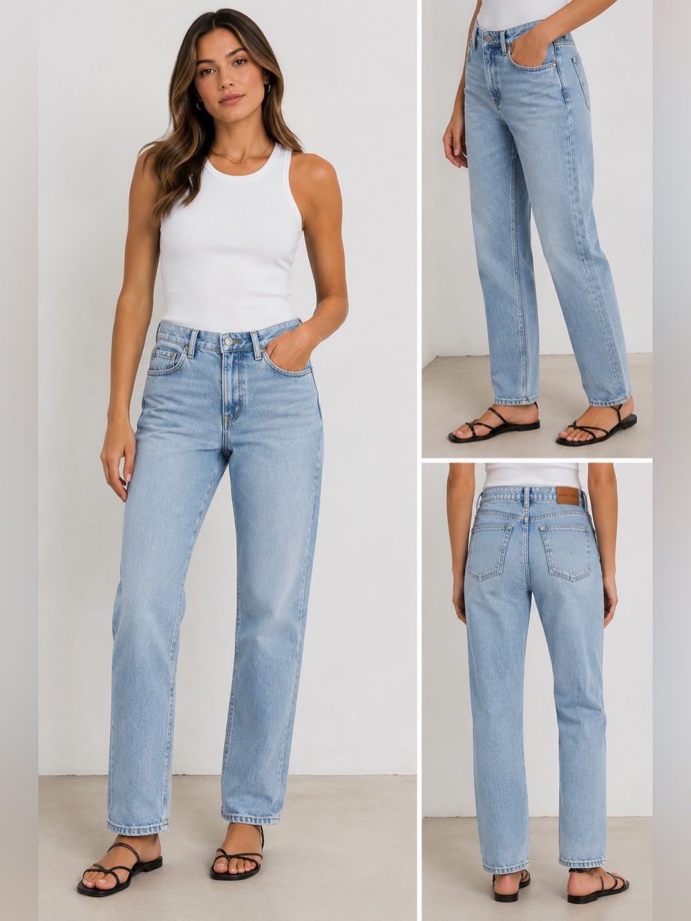 Straight Leg Women's Jeans in Light Blue